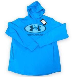 Under Armour Mens UA Riva Medium Blue Terry Hoodie Pullover 1369470 New with Tag